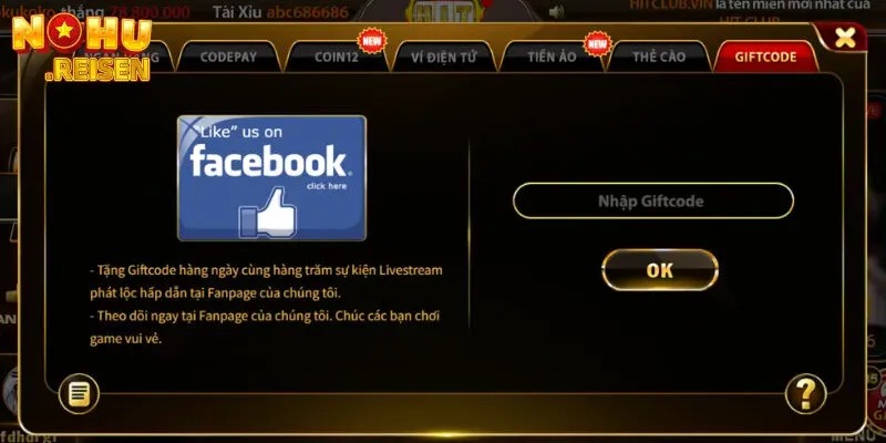 Nhập Gift code